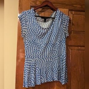 Blue and white blouse